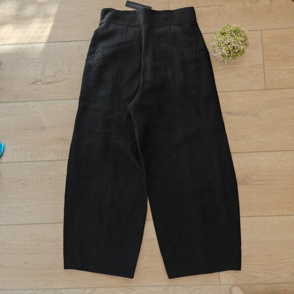 NWT Donna Karan DKNY Black Wide Leg Pleated Pants 6 - Picture 3 of 12